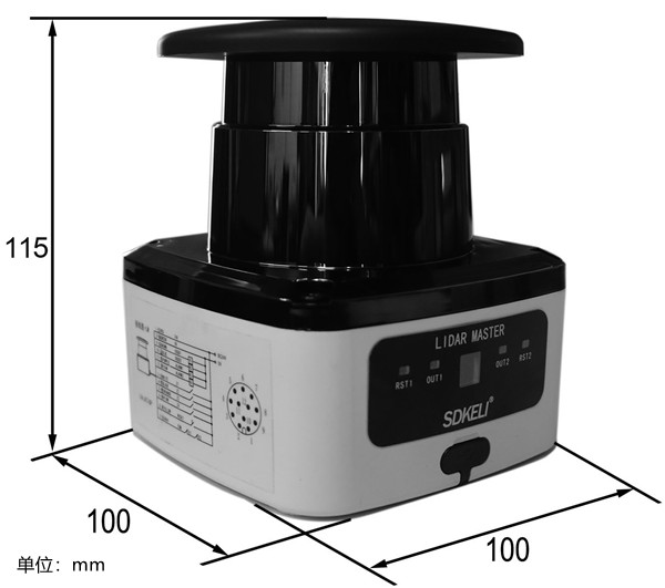 KLM型激光雷達(dá)外觀尺寸圖